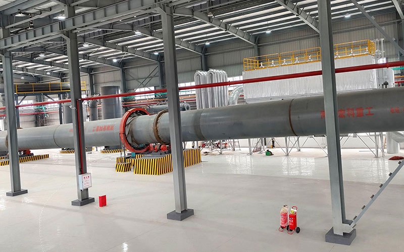 湖北Ф2.5X55m催化剂回转窑试车成功 湖北Ф2.5X55m催化剂回转窑试车成功